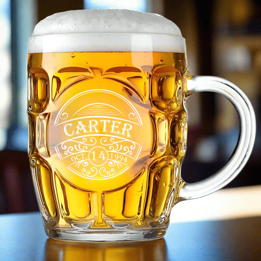 Personalized 20oz Britannia Beer Mug - Beer Glasses - GroomsDay