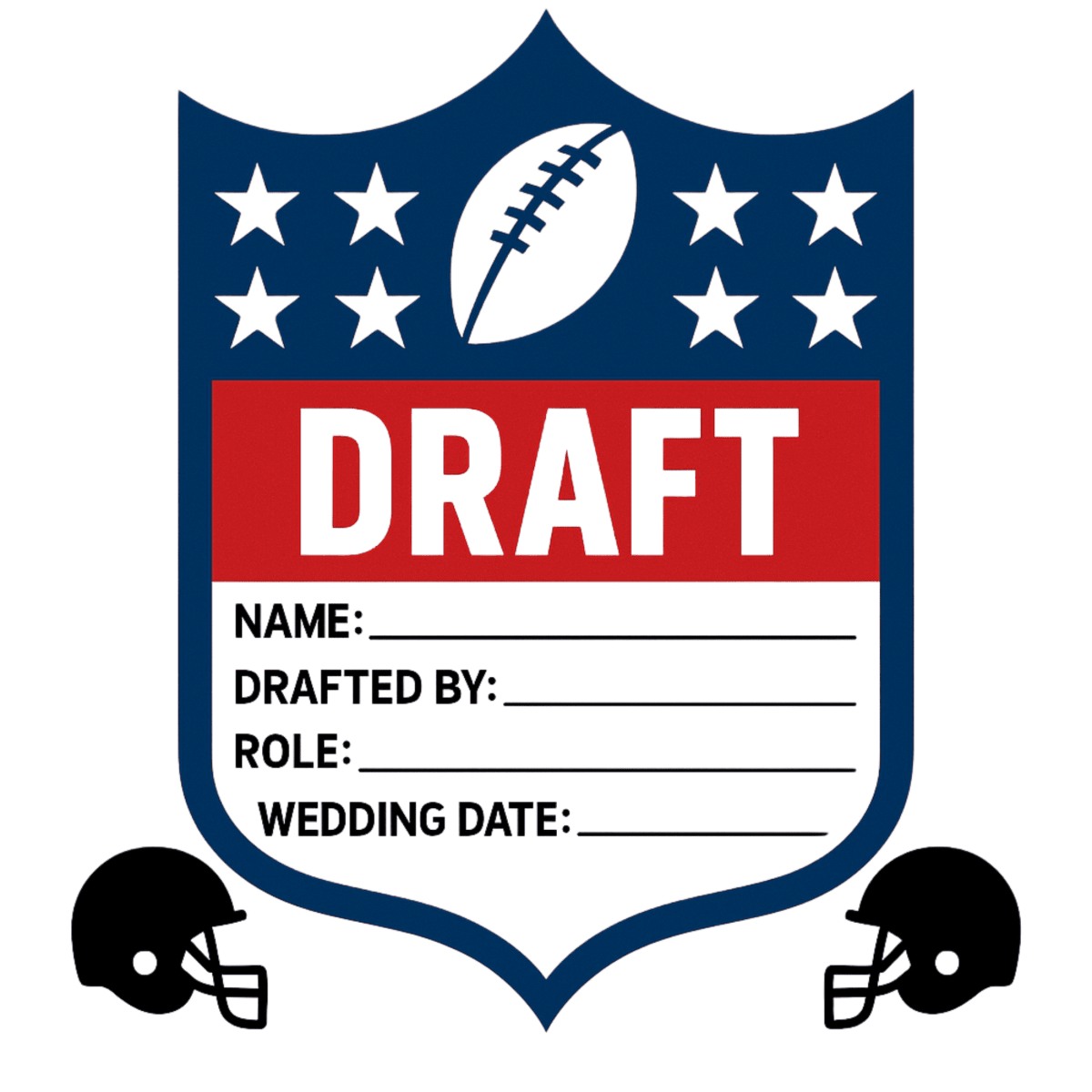 Groomsmen Football Draft Proposal - Proposal Card - GroomsDay