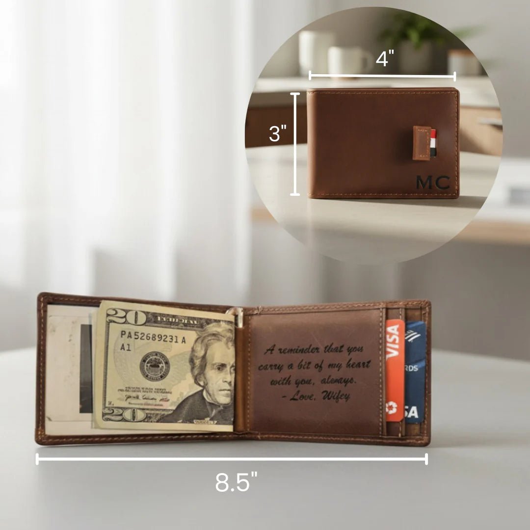 Sentimental Leather Wallet - Anniversary - GroomsDay