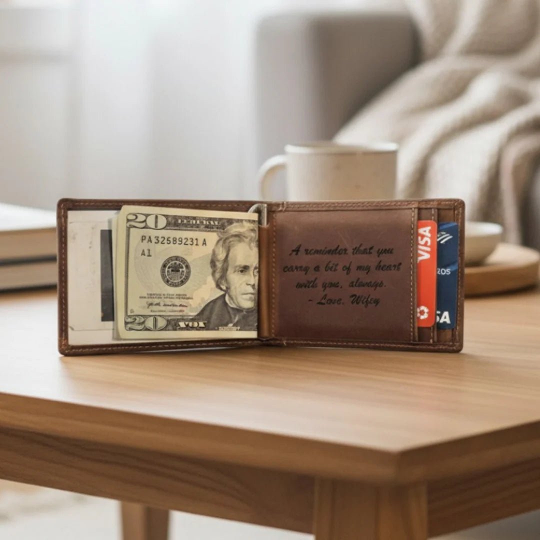 Sentimental Leather Wallet - Anniversary - GroomsDay