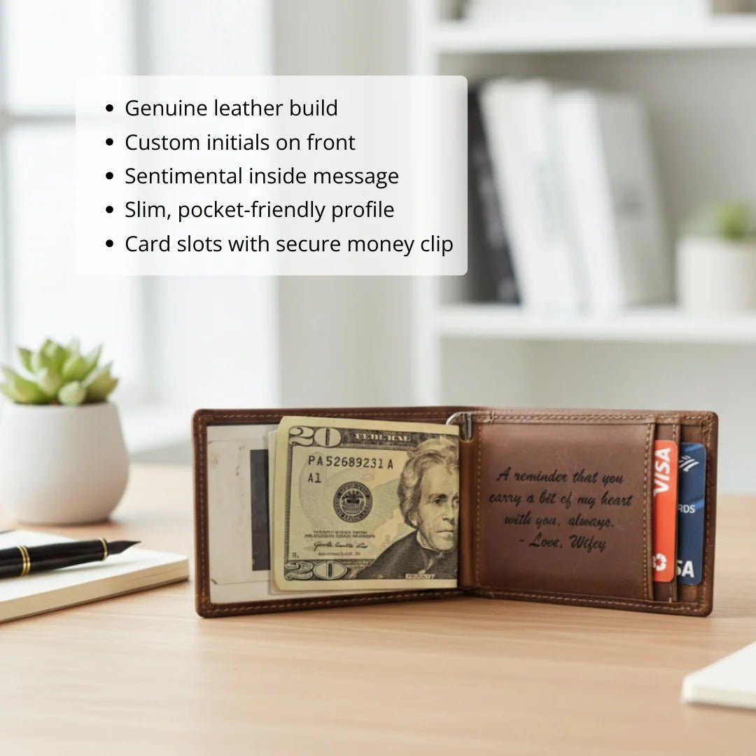 Sentimental Leather Wallet - Anniversary - GroomsDay
