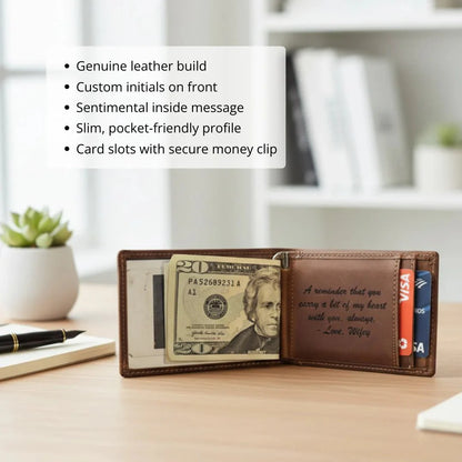 Sentimental Leather Wallet - Anniversary - GroomsDay