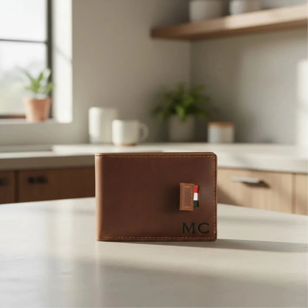 Sentimental Leather Wallet - Anniversary - GroomsDay