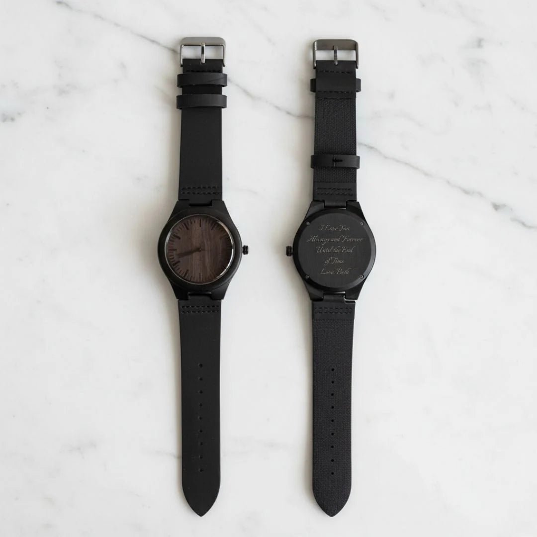 Elegant Personalized Men's Wood Watch - Anniversary - GroomsDay
