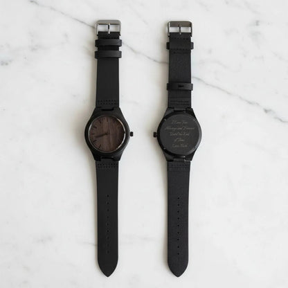 Elegant Personalized Men's Wood Watch - Anniversary - GroomsDay