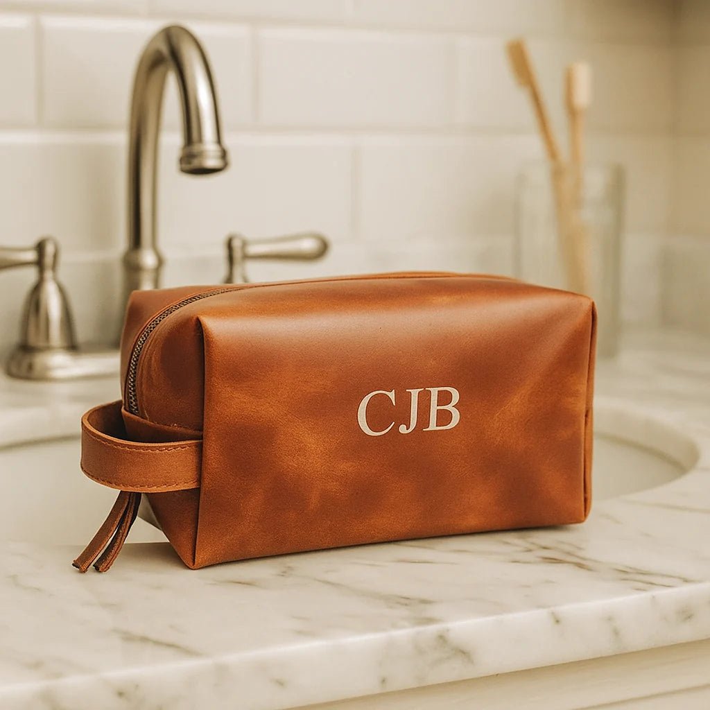 Custom Leather Dopp - Dopp Kit - GroomsDay
