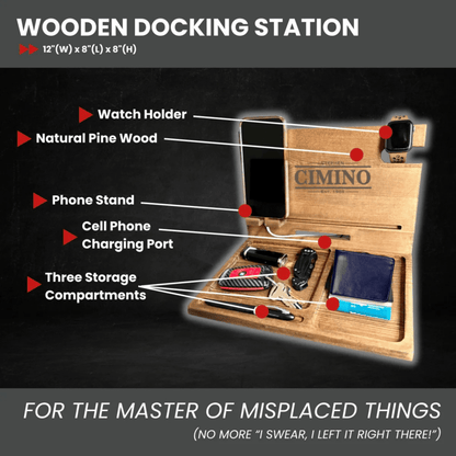 Personalized Wooden Docking Station - Anniversary - GroomsDay