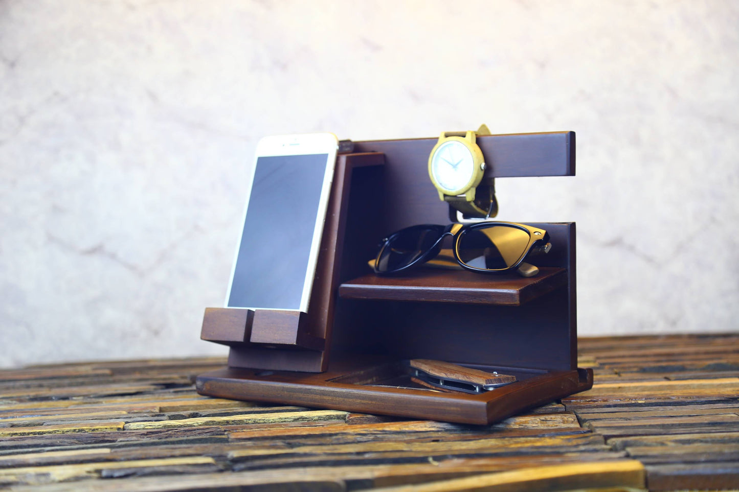 Wood Nightstand Tray