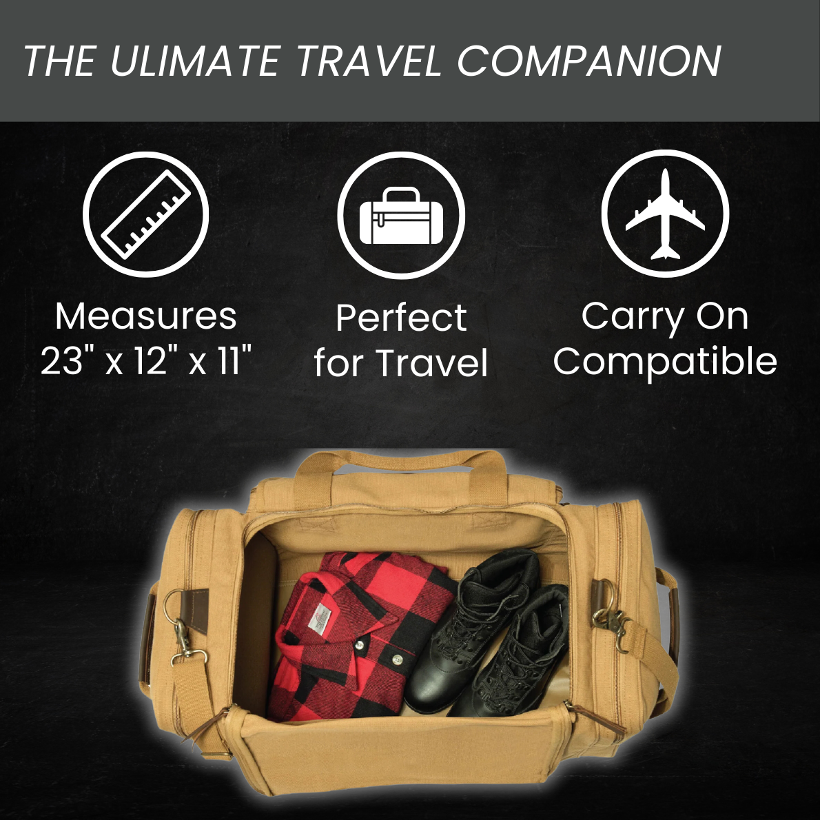 Personalized heavy-duty military duffle bag with custom embroidered name and rugged canvas design