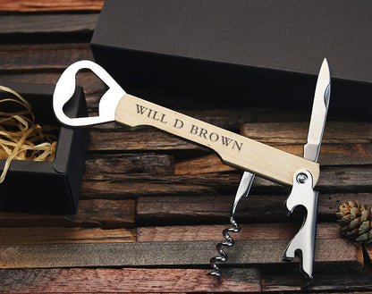 Unique Personalized Custom Logo Bar Blade Customized Bottle Openers Gifts for Men by Groovy Guy