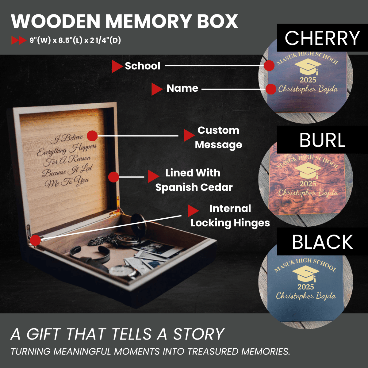 Personalized Graduation Keepsake Box - graduation gifts for him - GroomsDay