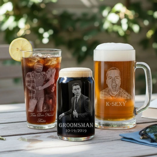 Capture Can - Beer Can, beer mug, and beer pint glass for groomsmen