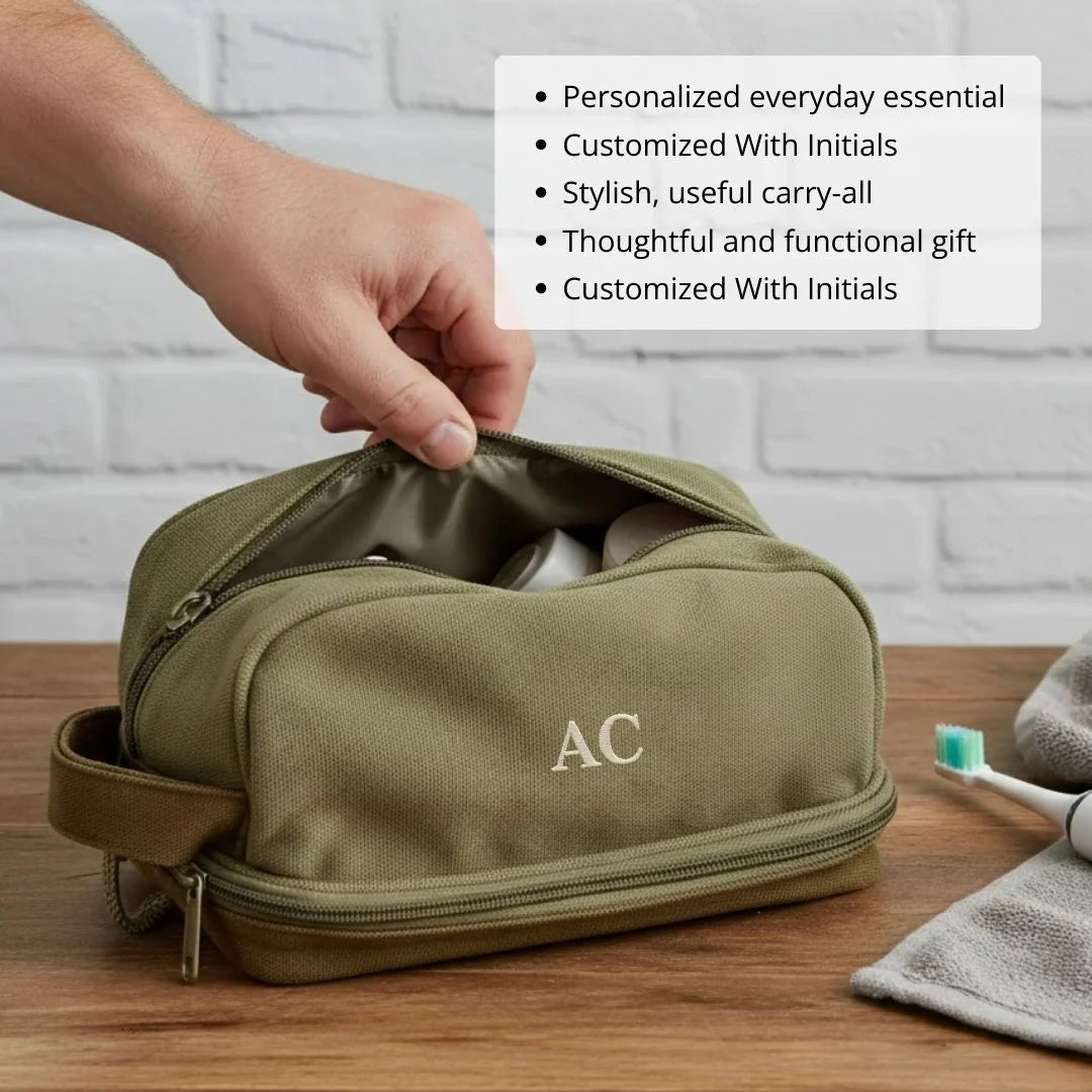 Canvas Toiletry Bag - Toiletry Bag - GroomsDay