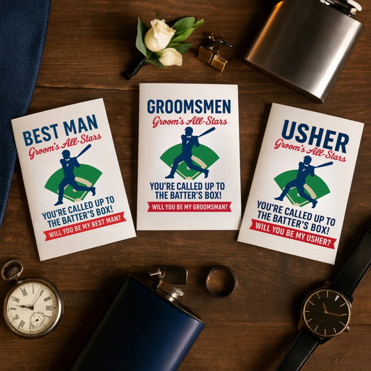 Batter Up Groomsmen Proposal Cards - Groomsmen Proposal - GroomsDay