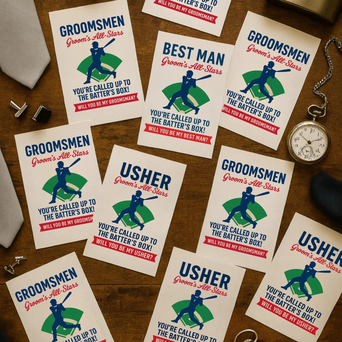 Batter Up Groomsmen Proposal Cards - Groomsmen Proposal - GroomsDay