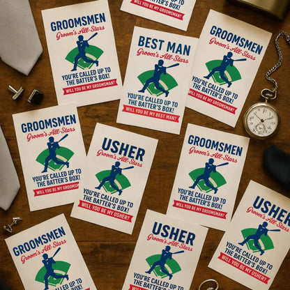 Batter Up Groomsmen Proposal Cards - Groomsmen Proposal - GroomsDay