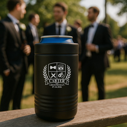 Wedding Party Crest Can Cooler