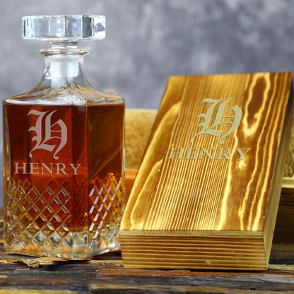 Crystal Whiskey Decanter - Bar - GroomsDay