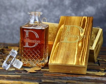 Crystal Whiskey Decanter - Bar - GroomsDay