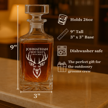 Trophy Buck Personalized Decanter