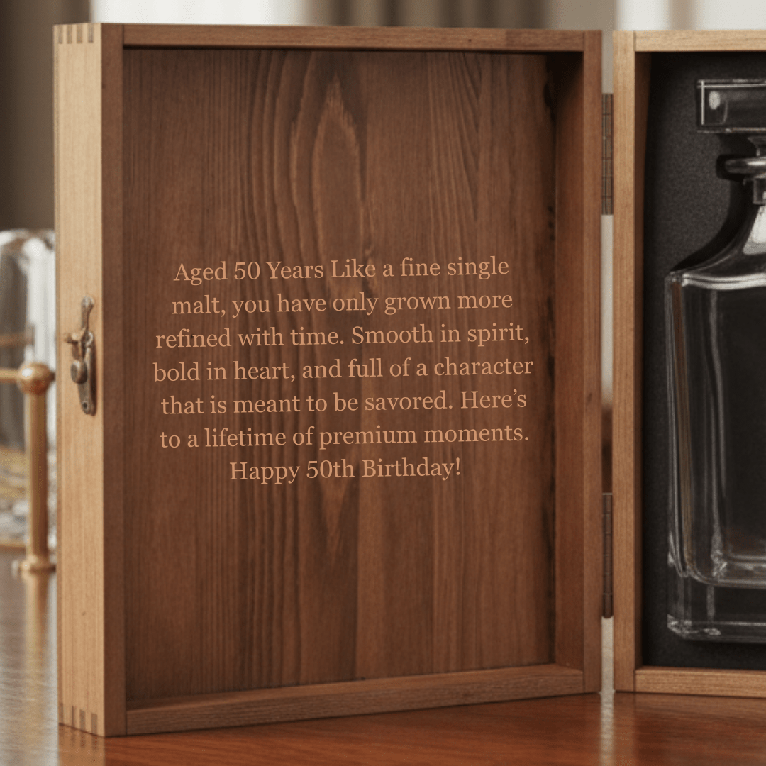 50th Birthday Decanter Set - Birthday - GroomsDay