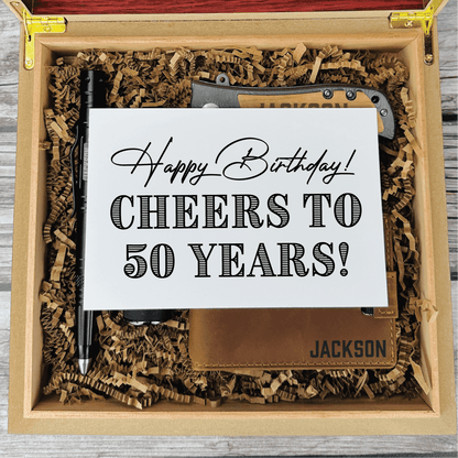 Cheers to 50 Years Gift Set - Birthday - GroomsDay