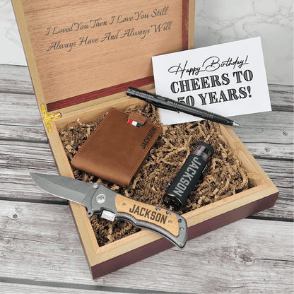 Cheers to 50 Years Gift Set - Birthday - GroomsDay