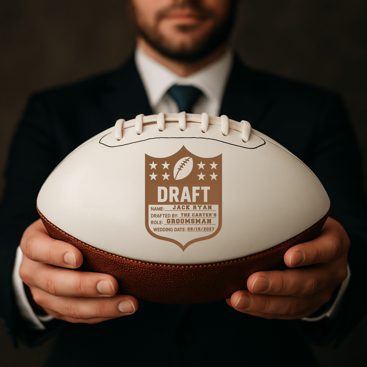 Hall of Fame Personalized Football - Sports Groomsmen Gifts - GroomsDay