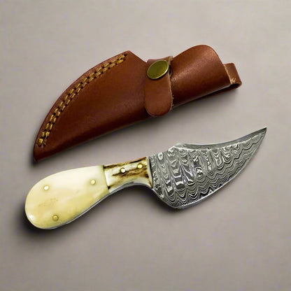 knife with bone handle and sheath