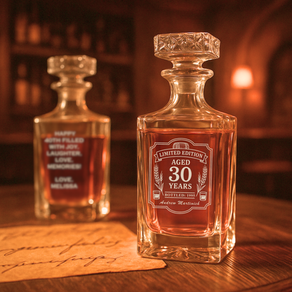 Custom 30th Birthday Decanter – Limited Edition Whiskey Gift for Him