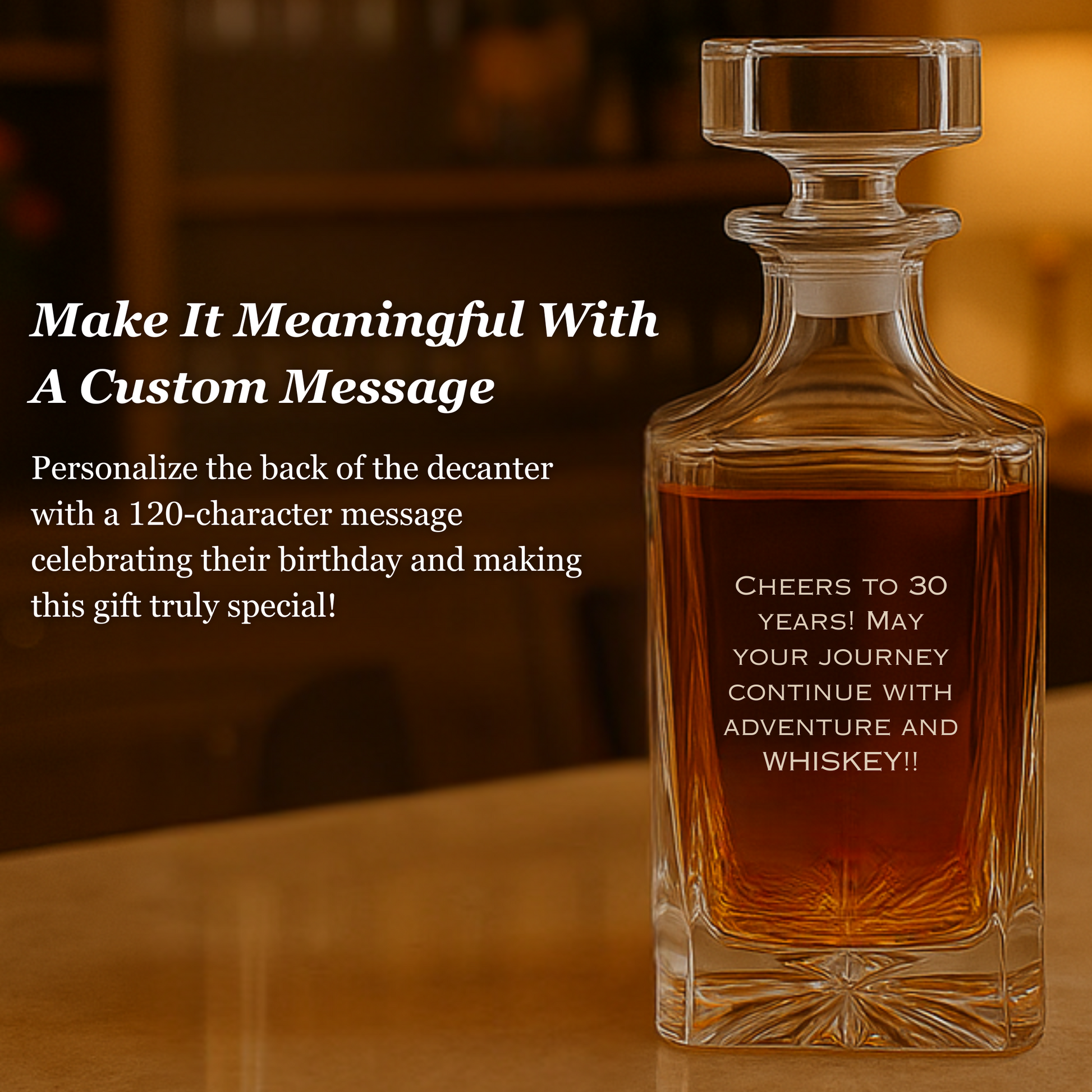 Custom 30th Birthday Decanter – Limited Edition Whiskey Gift for Him
