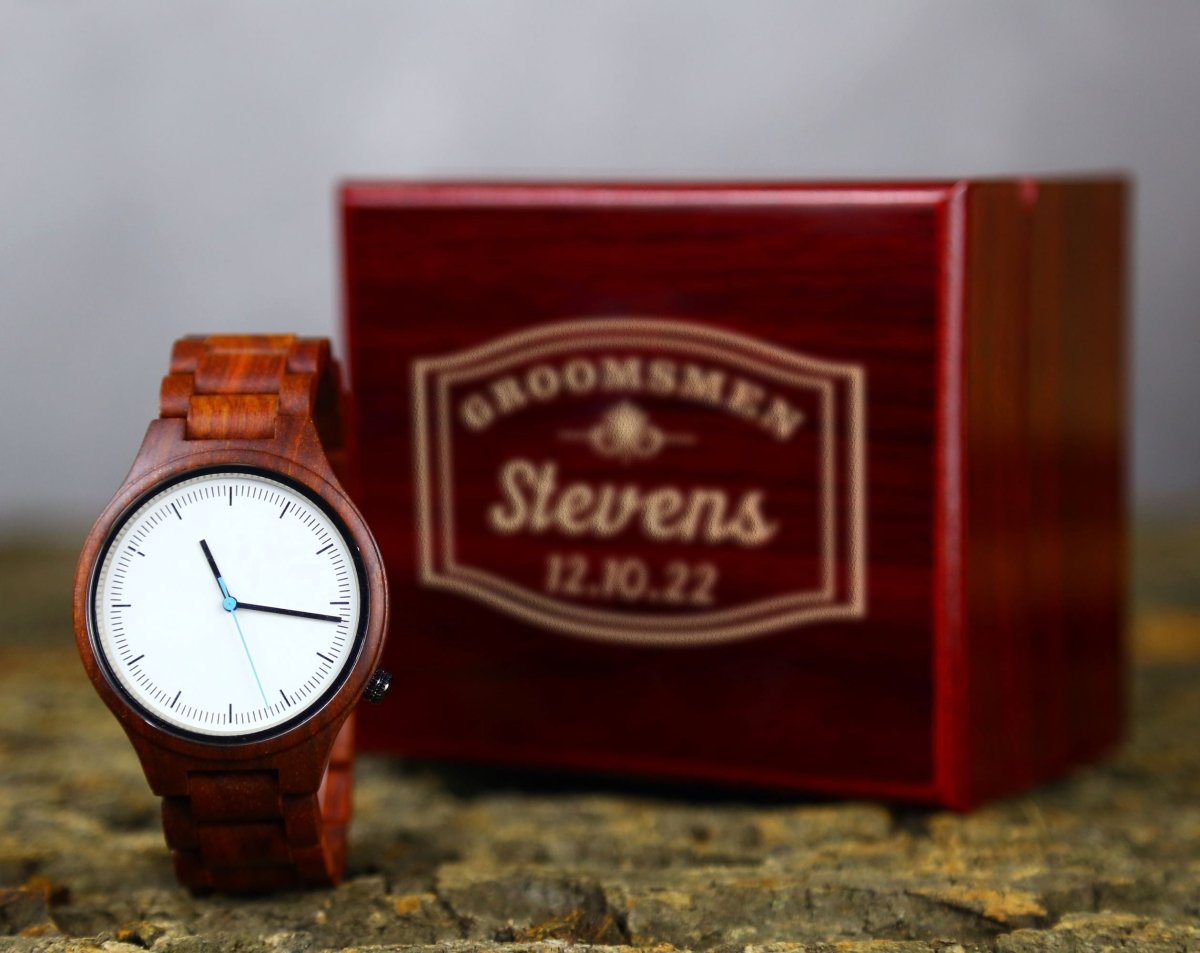 Personalized Rose Wood Watch - Watches - GroomsDay