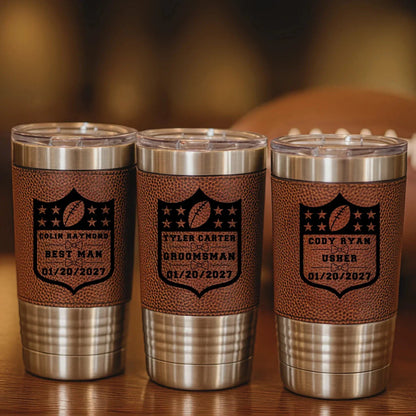 Personalized Groomsman Football Tumbler - Football - GroomsDay