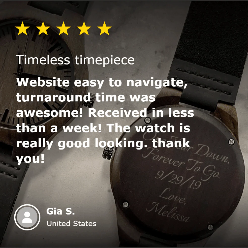 Elegant Personalized Men's Wood Watch - Anniversary - GroomsDay
