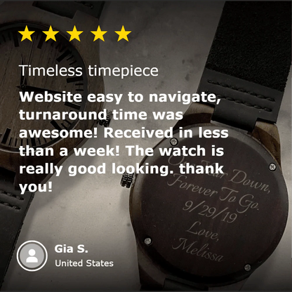 Elegant Personalized Men's Wood Watch - Anniversary - GroomsDay