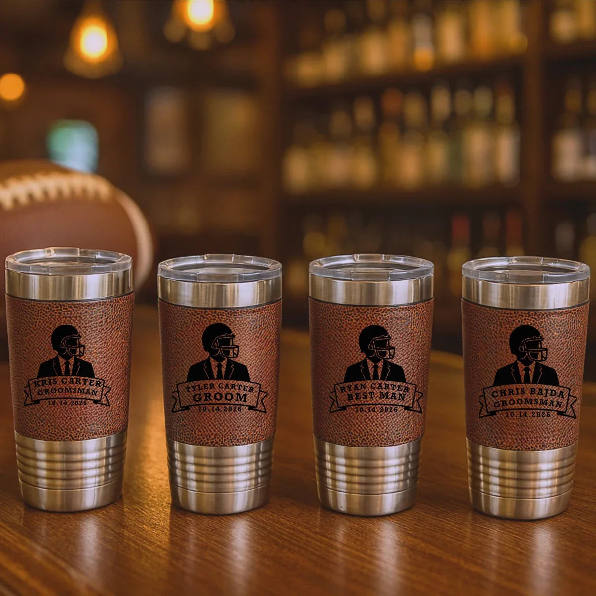 Grooms Crew Football Tumbler - Football - GroomsDay