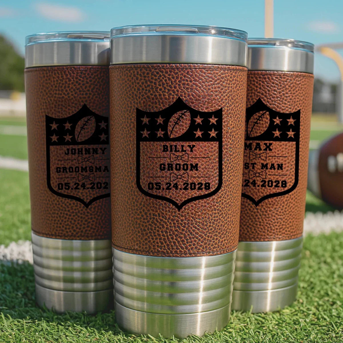 Personalized Groomsman Football Tumbler - Football - GroomsDay
