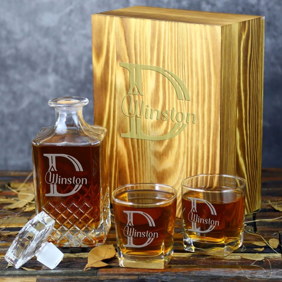 Crystal Whiskey Decanter Set - Whiskey - GroomsDay