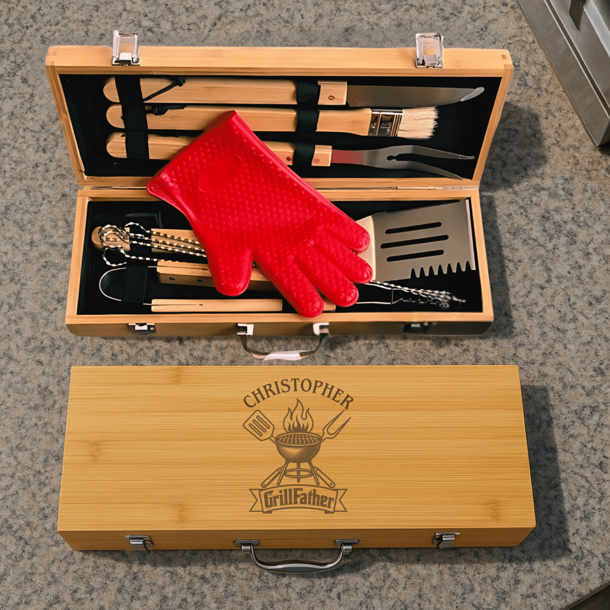 GrillFather Grilling Tools Gift Set - Fathers Day - GroomsDay