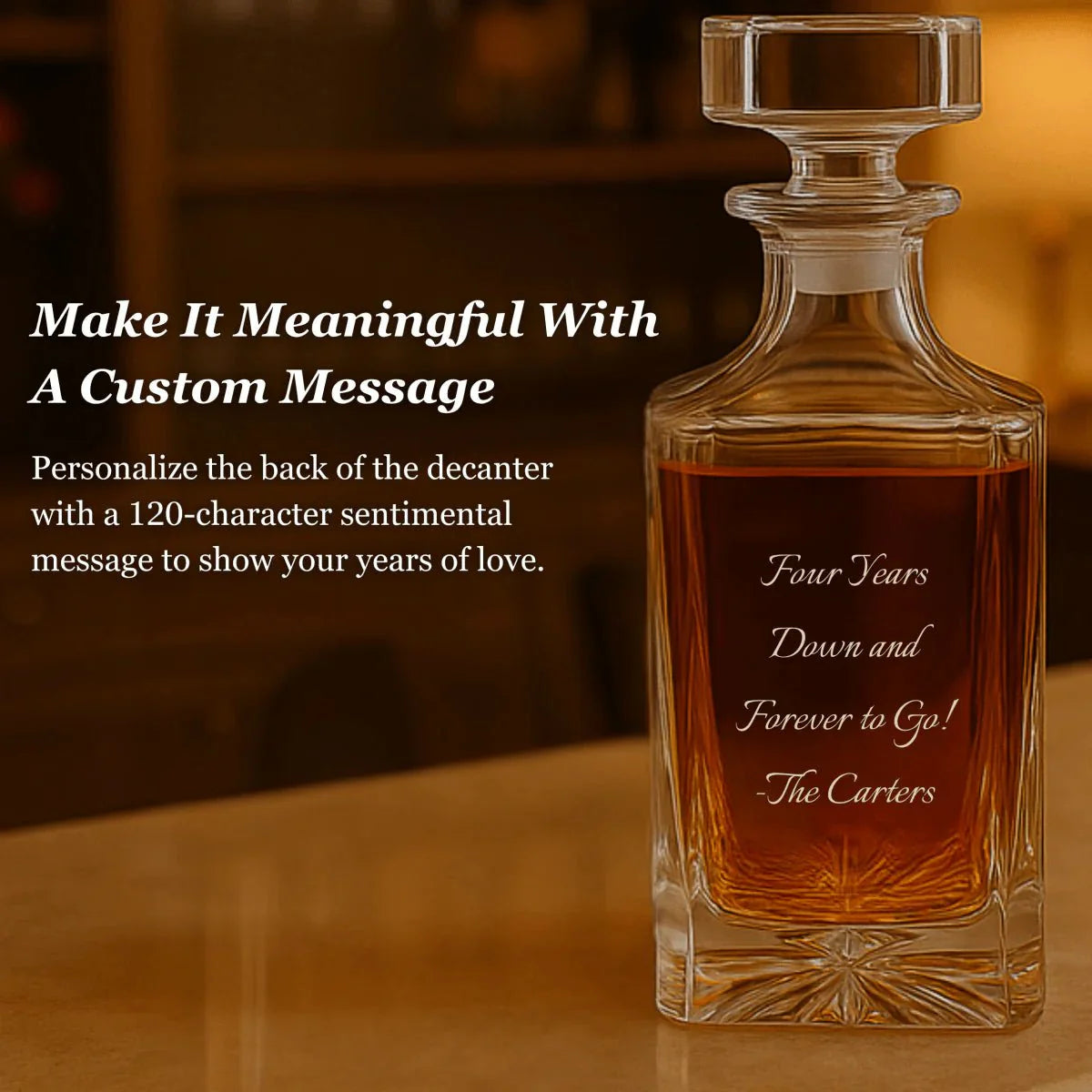 Forever Yours Anniversary Decanter - personalized decanter - GroomsDay