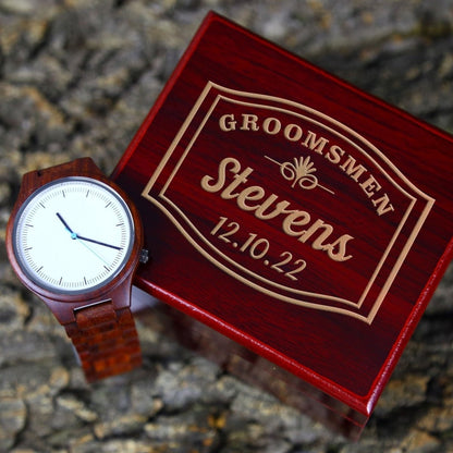Personalized Rose Wood Watch - Watches - GroomsDay