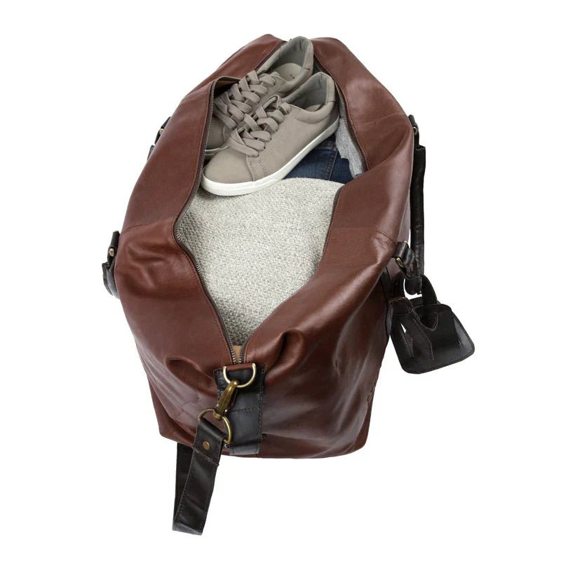 Two-Tone Leather Duffle