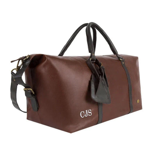 Two - Tone Leather Duffle - Duffel Bags - GroomsDay