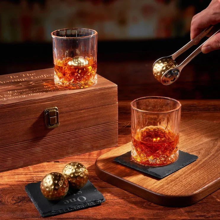 Average Golfer Whiskey Gift Box - Golf Gift Set - GroomsDay