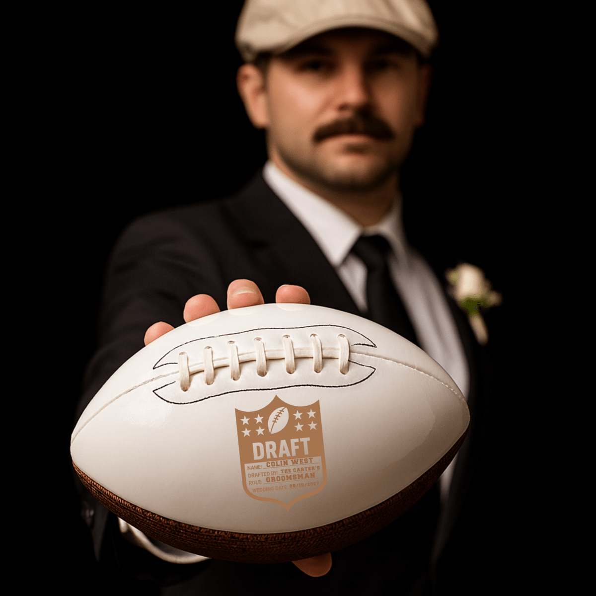 Hall of Fame Personalized Football - Sports Groomsmen Gifts - GroomsDay