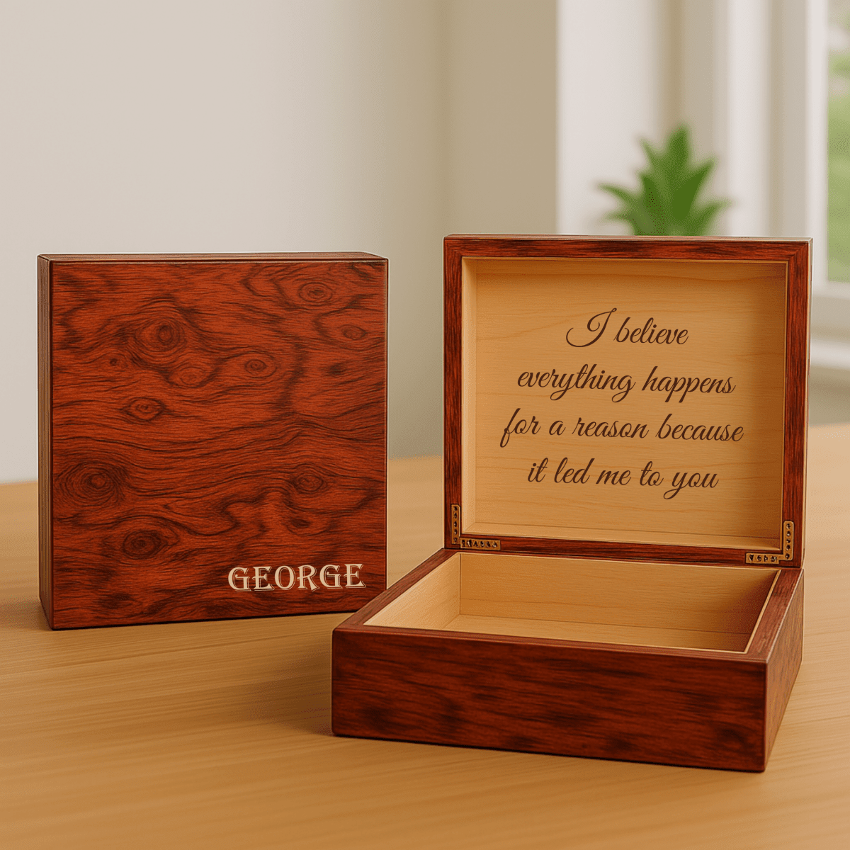 Personalized Men's Wooden Keepsake Box - Gift Set - GroomsDay