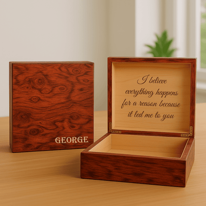 Personalized Men's Wooden Keepsake Box - Gift Set - GroomsDay