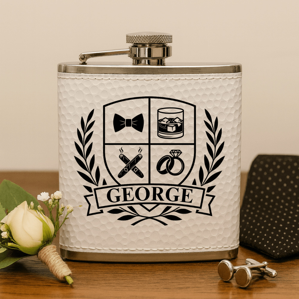 Groomsmen Crest Flask - Flask - GroomsDay