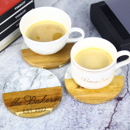 Stained & Marbled Coaster Set - Coasters - GroomsDay