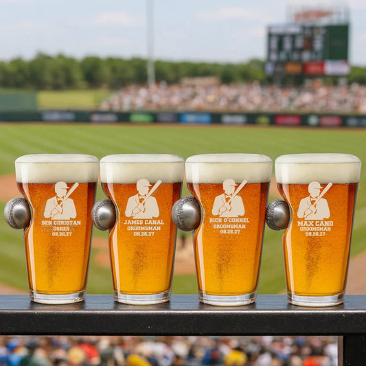Home Run Groomsmen Pint - Drinking Glass - GroomsDay